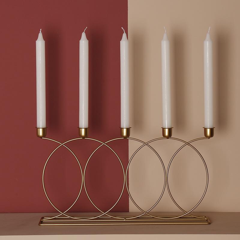 Chiman Golden Metal Candlestick Set