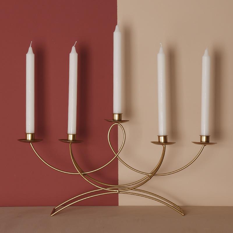 Chiman Golden Metal Candlestick Set