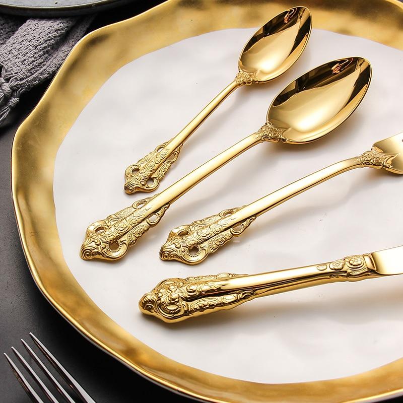 Luxury Elegant Gold & Silver Flatware Set