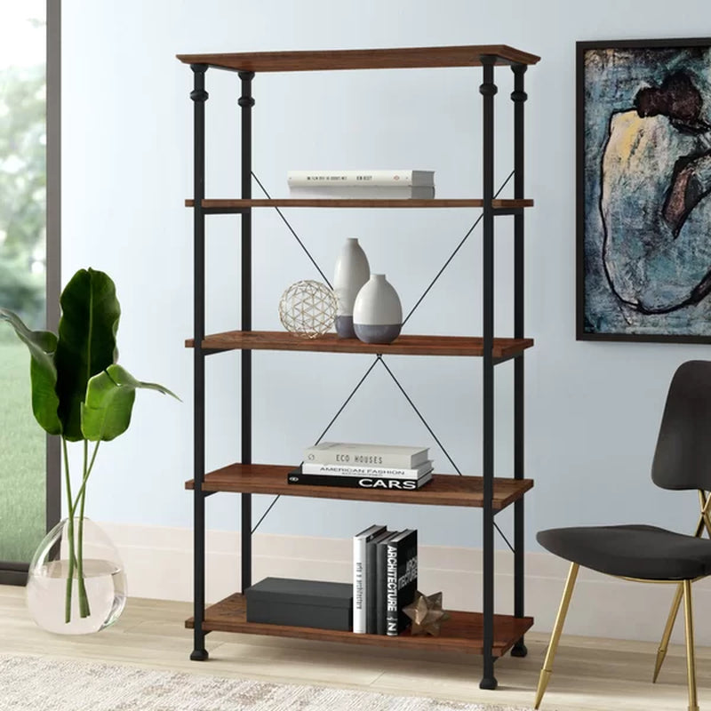 Zona 72'' H X 40'' W Solid Wood Etagere Bookcase