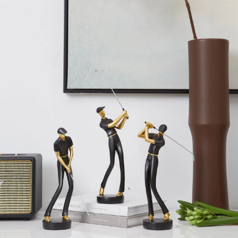 HomeQuill™ Modern Golfer Figurines - Nordic Side - 