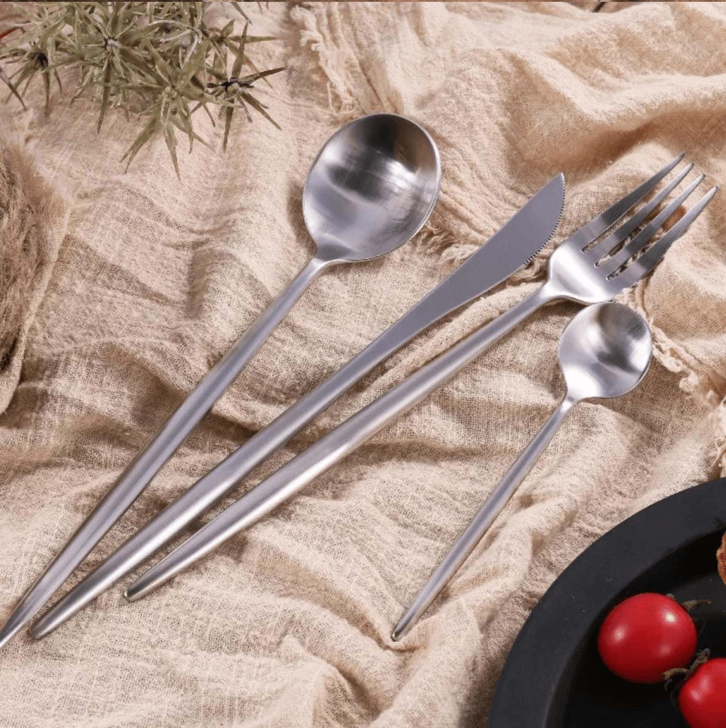 4 Psc Silver Cutlery Set - Nordic Side - 