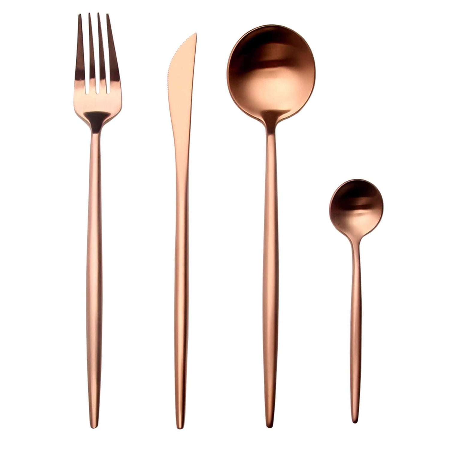 4 Pcs Rose Gold Cutlery Set - Nordic Side - 