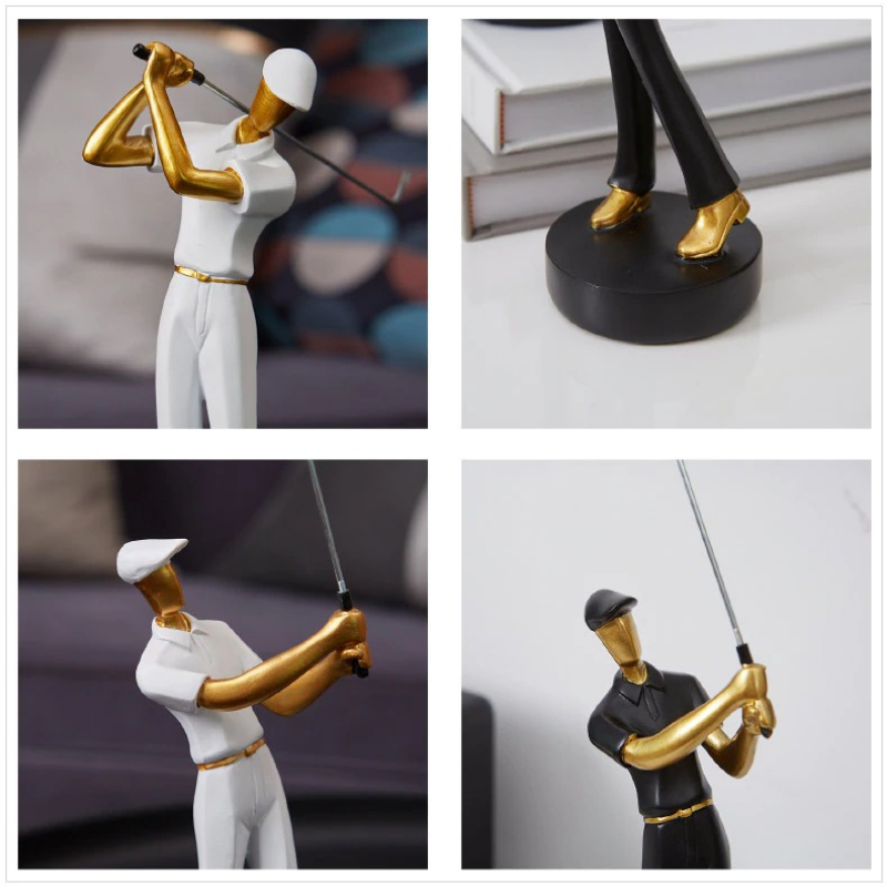 HomeQuill™ Modern Golfer Figurines - Nordic Side - 