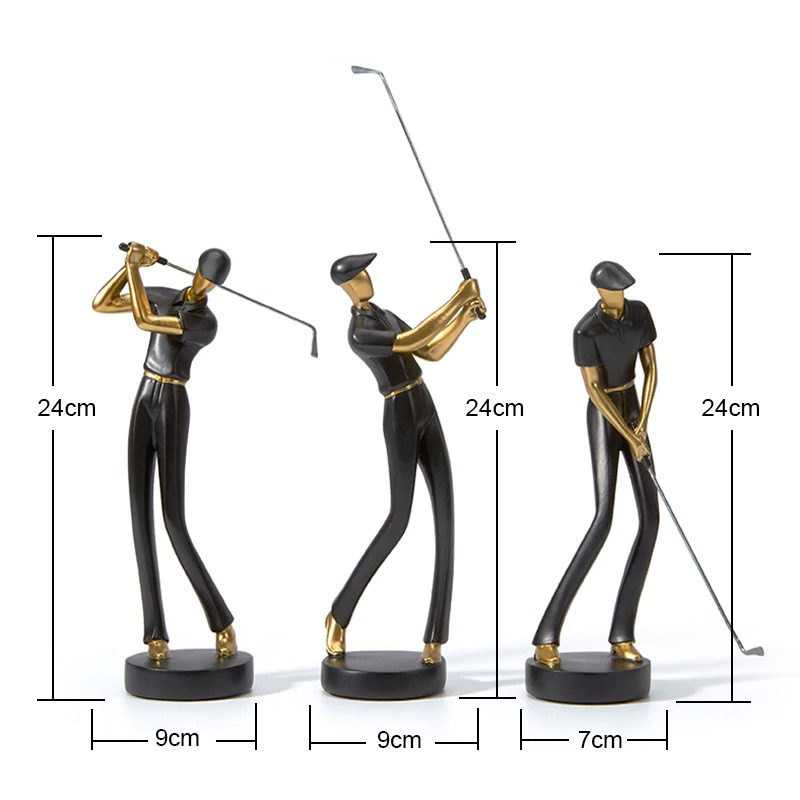 HomeQuill™ Modern Golfer Figurines - Nordic Side - 