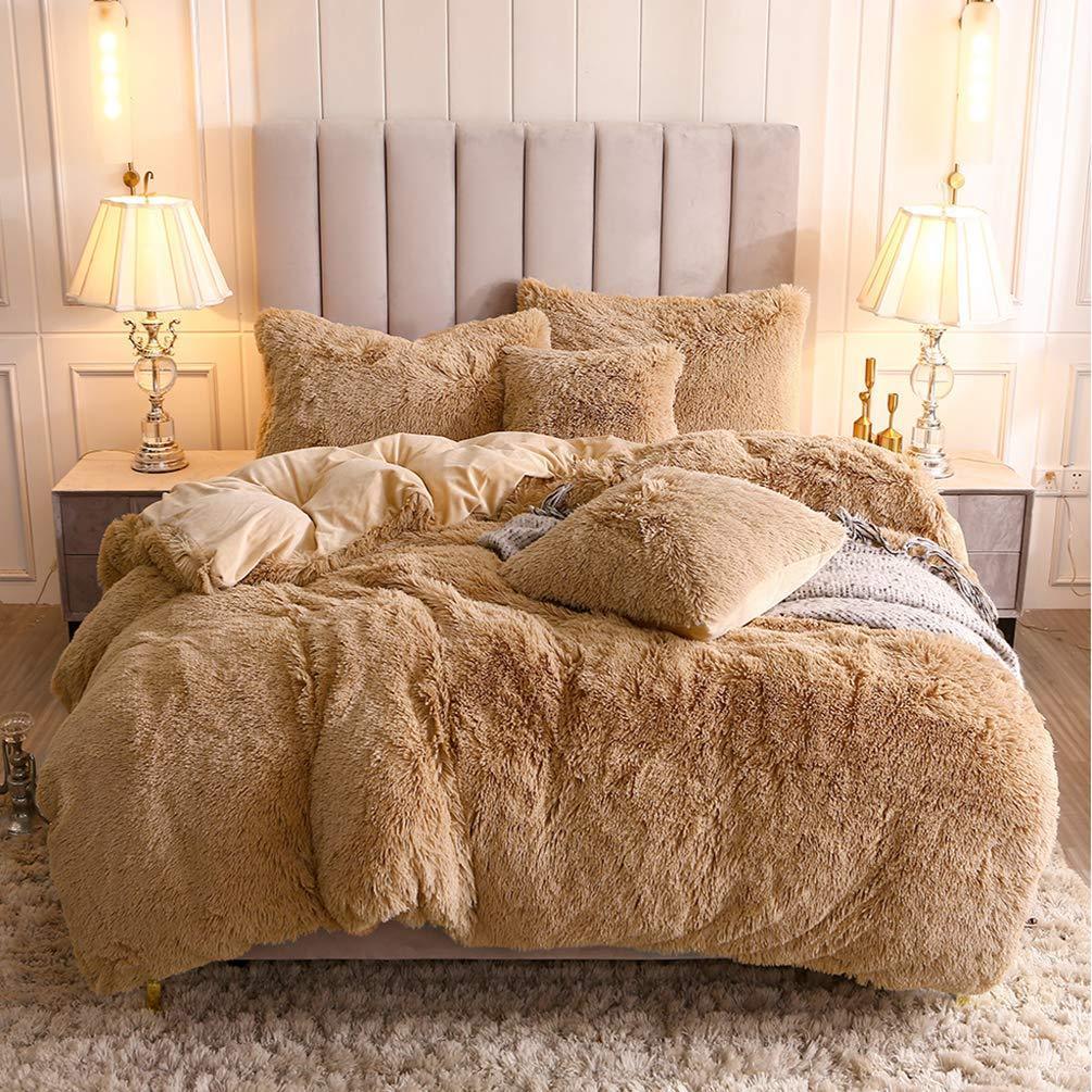 Fluffy Duvet Cover With Pillow Cover 3 Pieces Set - Nordic Side - 