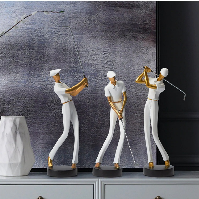 HomeQuill™ Modern Golfer Figurines - Nordic Side - 