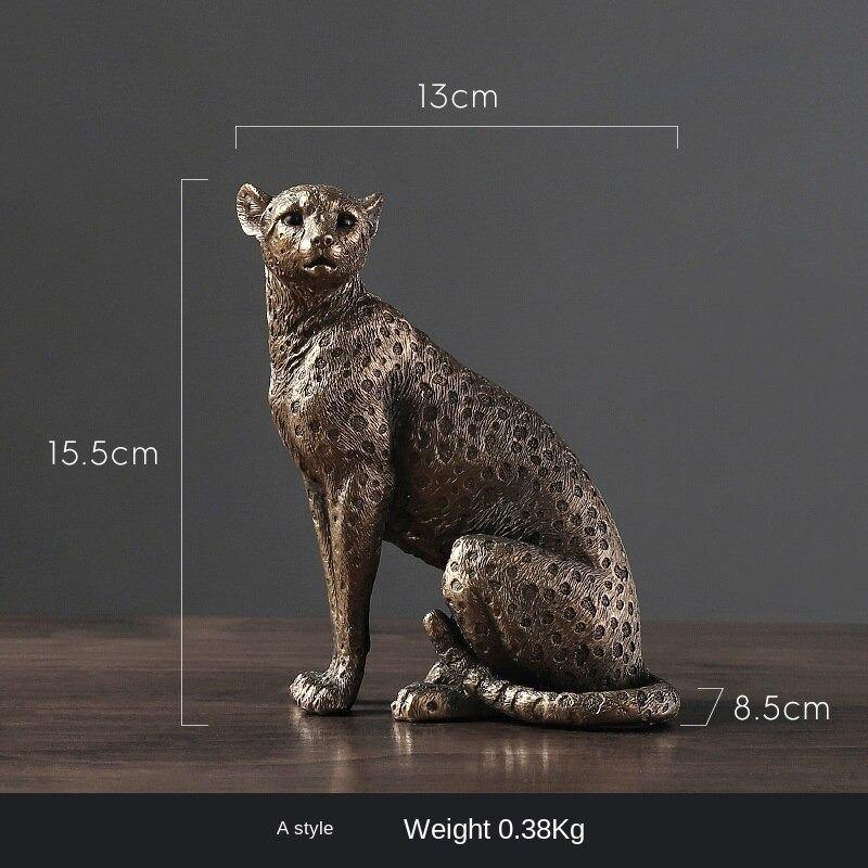 HomeQuill™ African Leopard Tabletop Figurine - Nordic Side - 