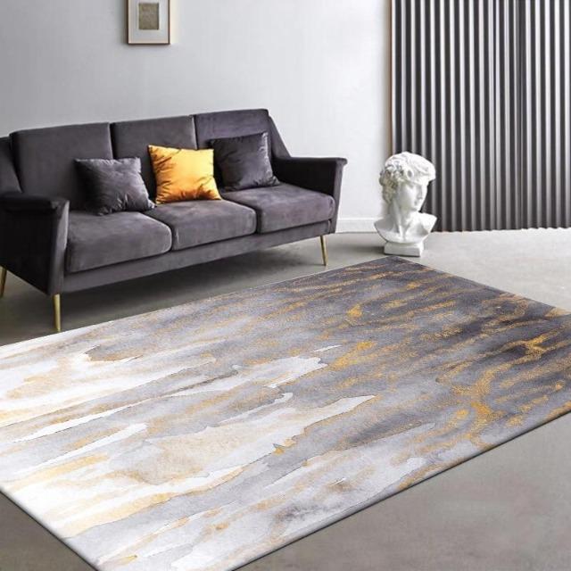 Kiera - Golden Powder Marble Pattern Carpet - Nordic Side - Rugs