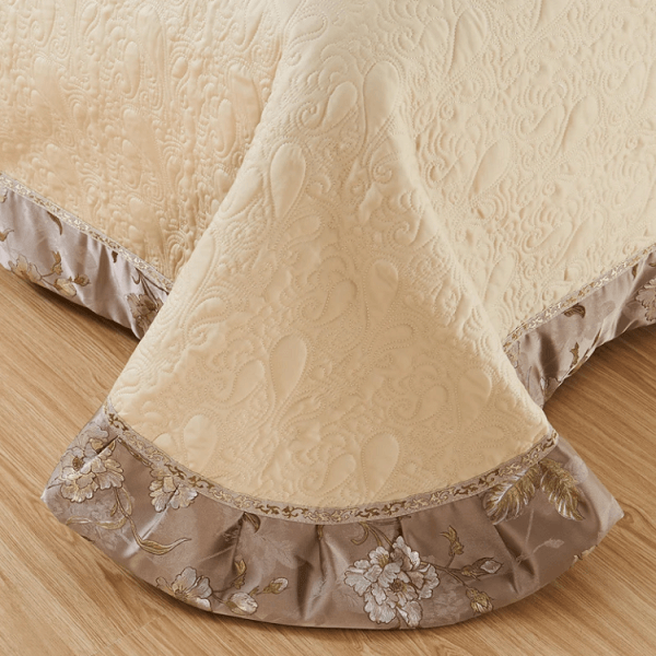 Bellor Beige Embroidered Cotton Stain Jacquard Luxury Duvet Cover Set - Nordic Side - architecture, arcitecture, art, artist, ashley furniture near me, Bellor Beige Embroidered Cotton Stain J