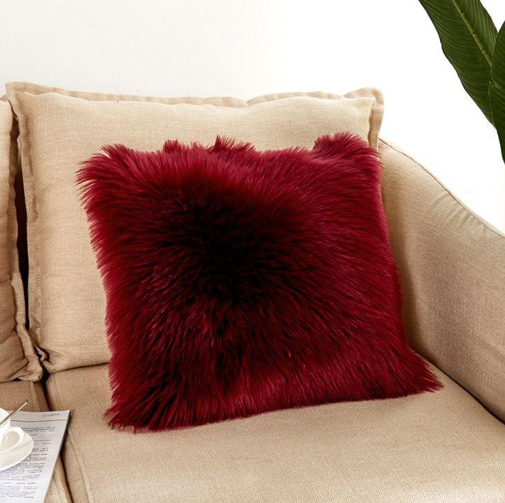 Soft Plush Fur Pillow Cover Case - Nordic Side - 