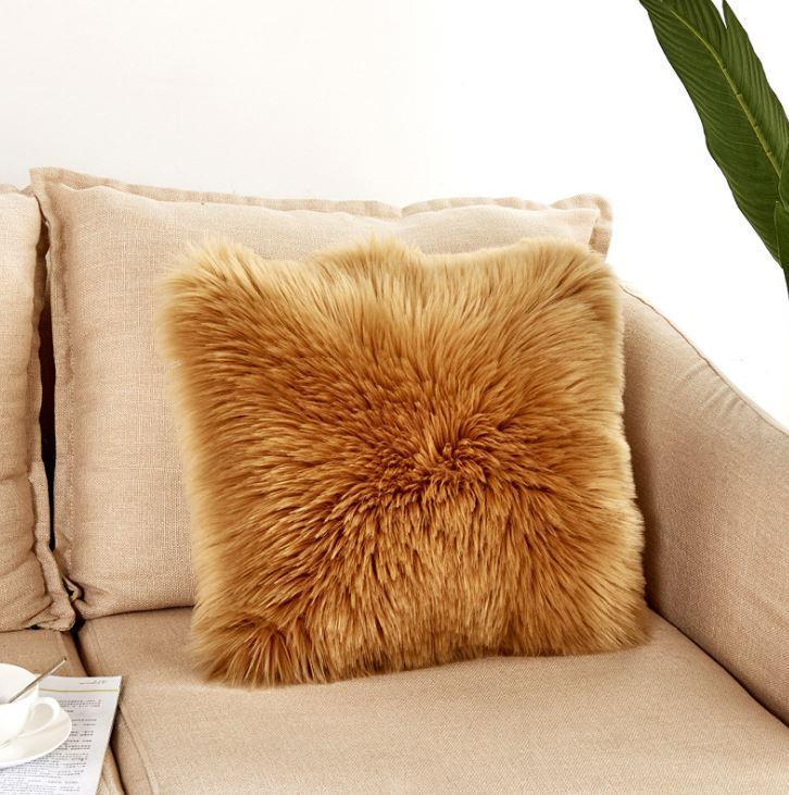 Soft Plush Fur Pillow Cover Case - Nordic Side - 