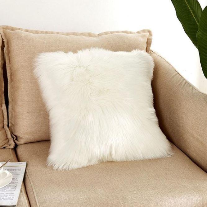 Soft Plush Fur Pillow Cover Case - Nordic Side - 