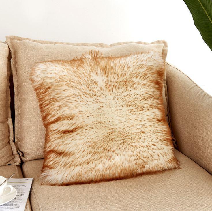 Soft Plush Fur Pillow Cover Case - Nordic Side - 