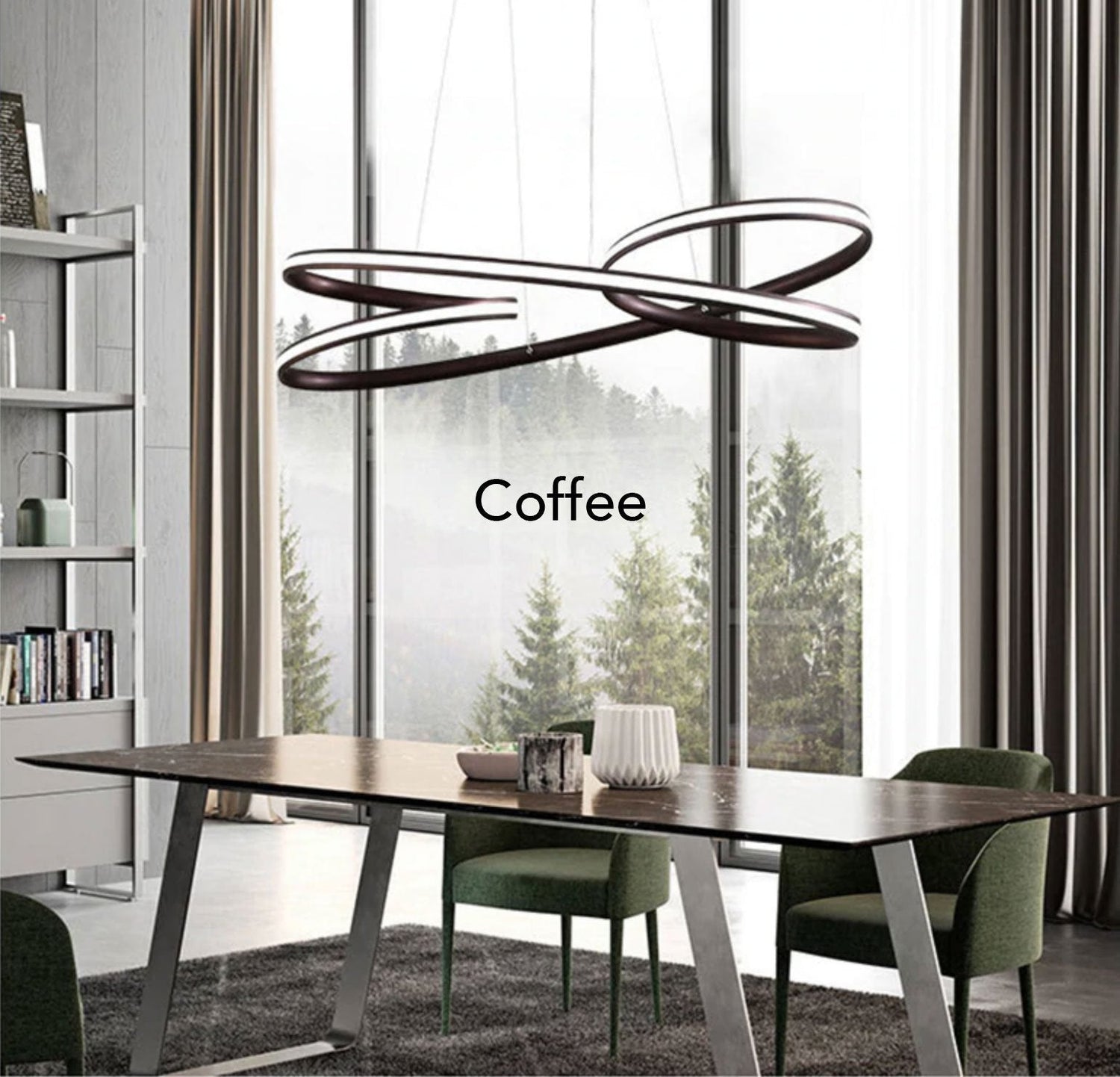 Coffee Black Ribbon Chandelier - Nordic Side - 