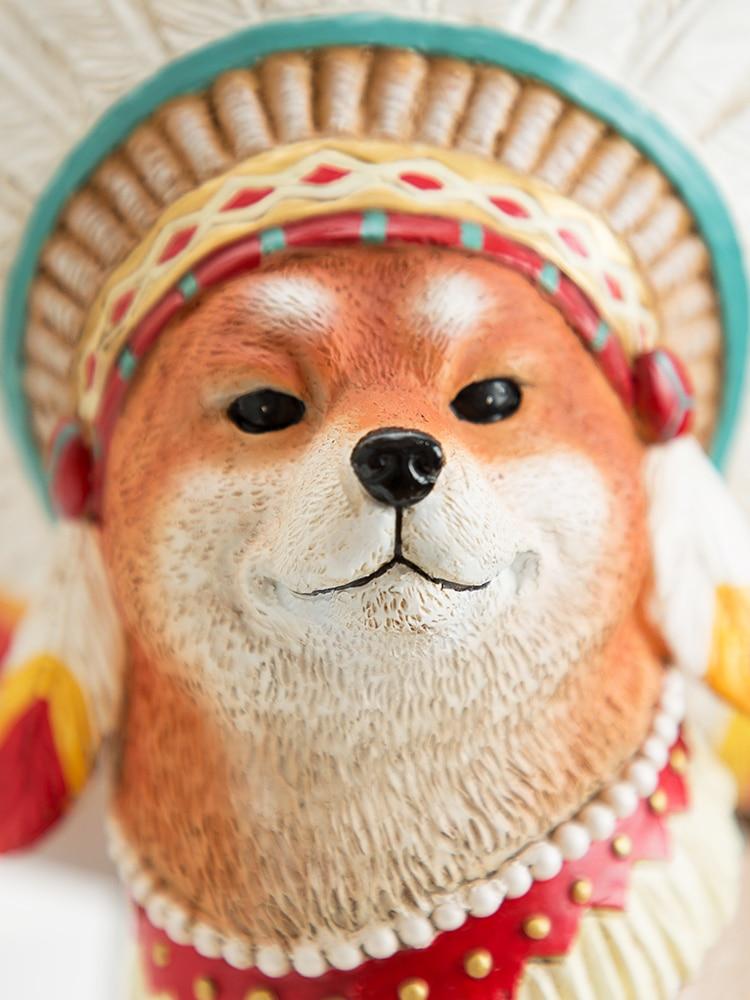 Shiba Indian Headdress Shiba Inu Figurine