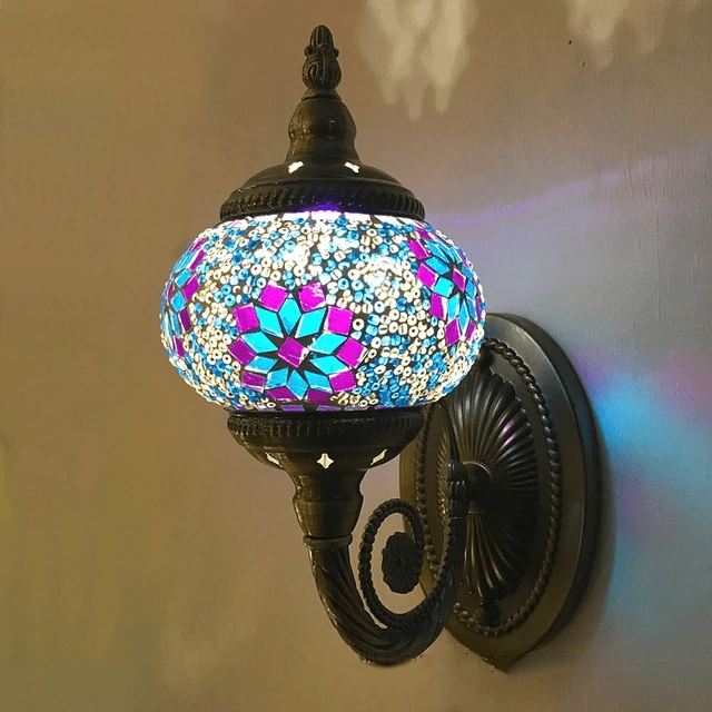 Philomena - Handmade Mosaic Glass Lantern - Nordic Side - 