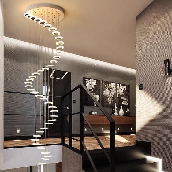 Dianna Wavedrop Staircase Chandelier - Nordic Side - architecture, arcitecture, art, artichture, artist, bathroom vanity, contemporaryart, decor, decoration, design, designer, designinspirati