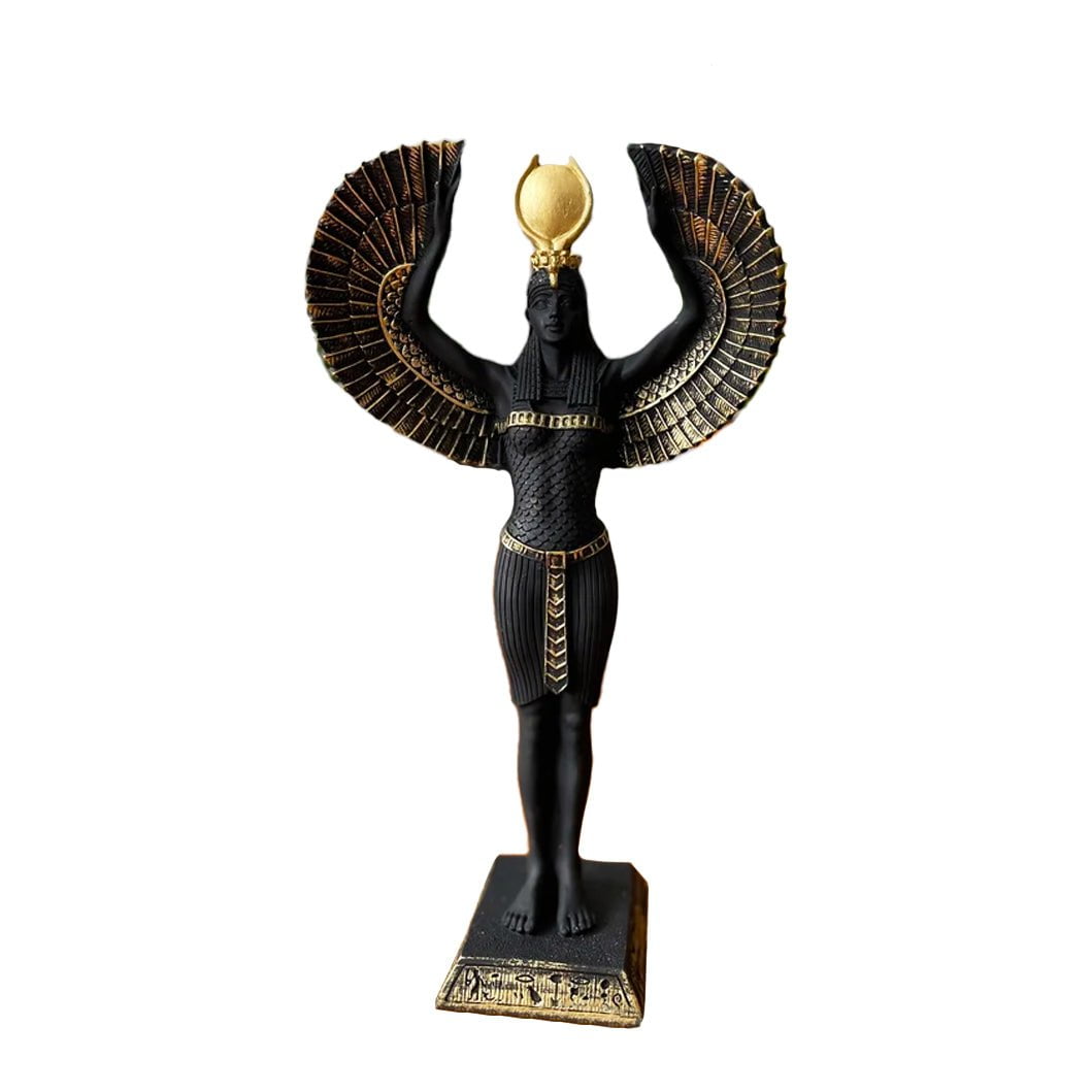 Black & Gold Isis Open Wings Sculpture