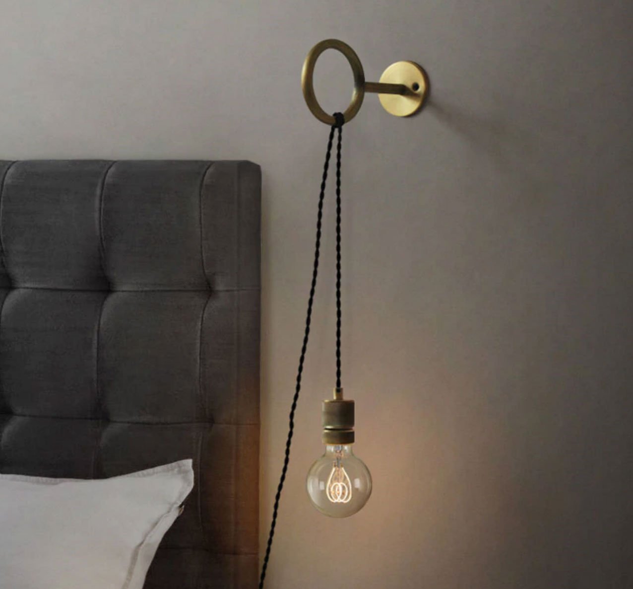 Gold Metal Hanging Wall Light - Nordic Side - 