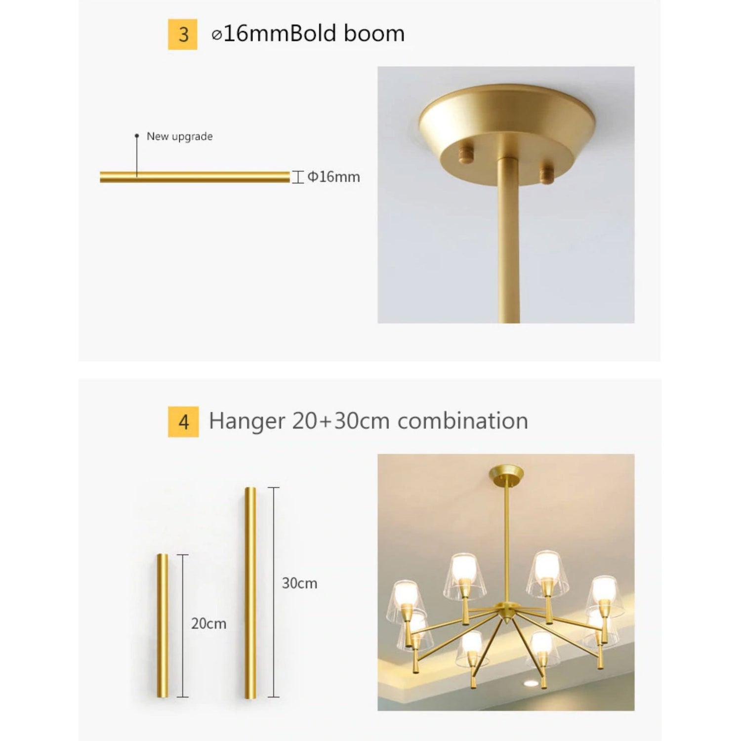 Gold Nordic Chandelier - Nordic Side - 