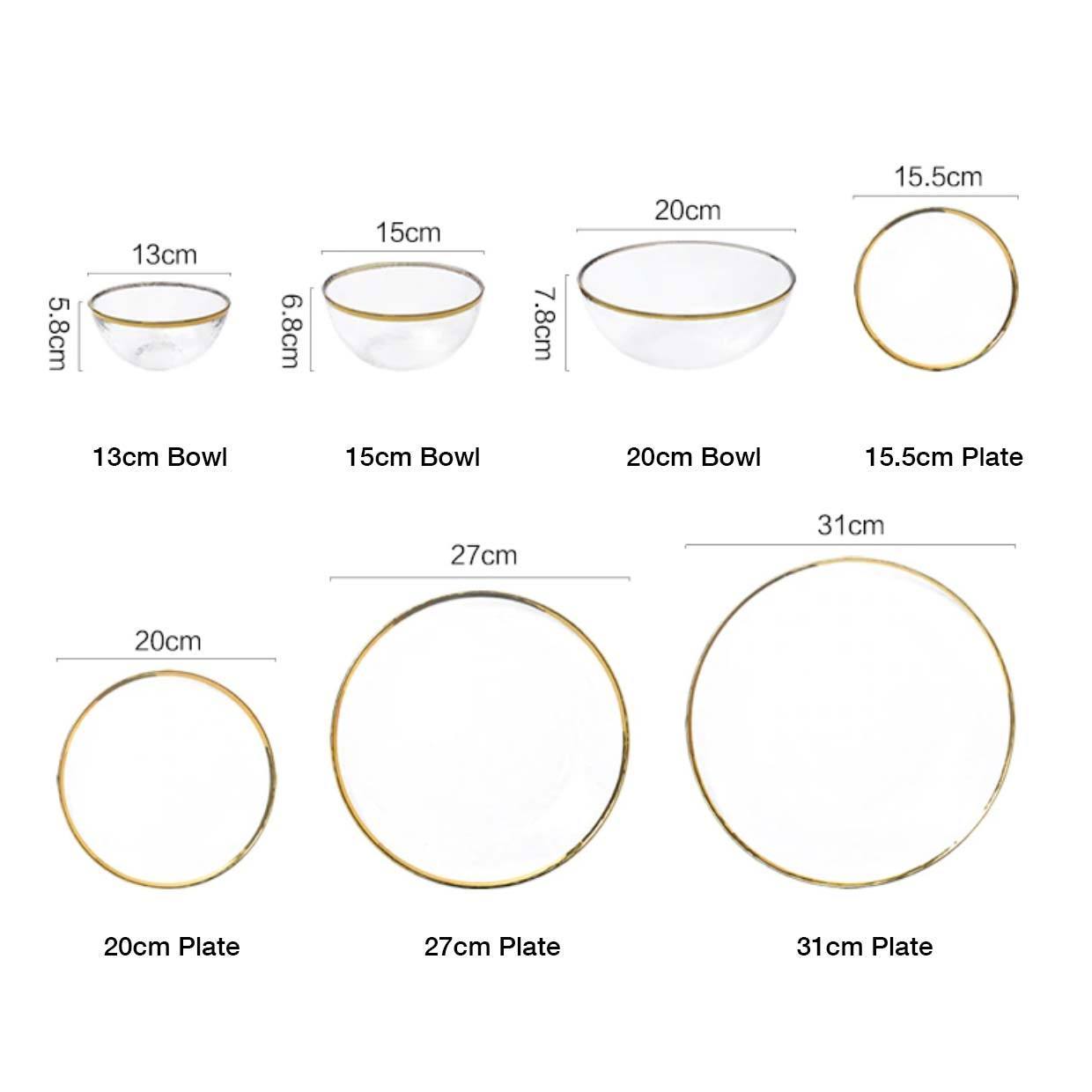 Gold Rim Transparent Plate - Nordic Side - 