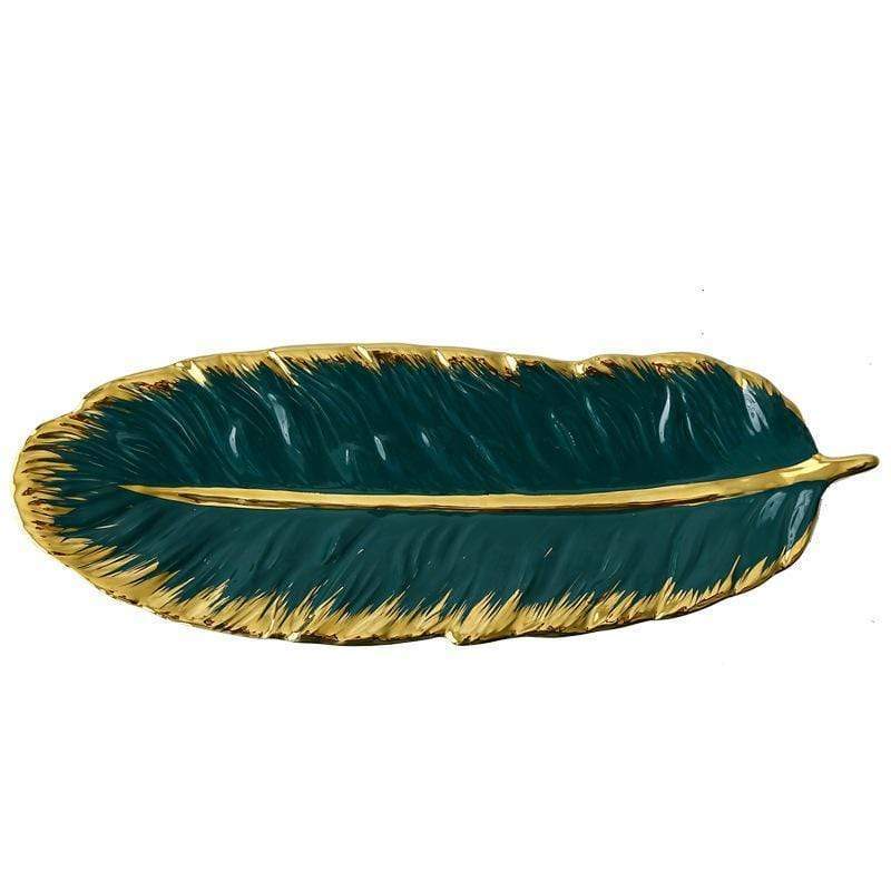 Green Leaf Serving Plate - Nordic Side - bis-hidden, bowls, dining, plates