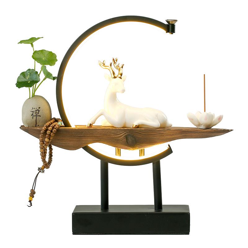 White Deer Incense Burner Lamp