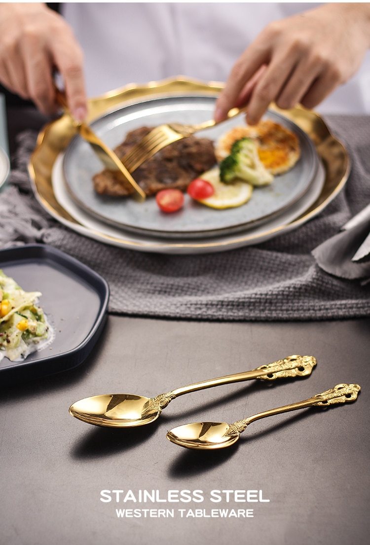 Luxury Elegant Gold & Silver Flatware Set