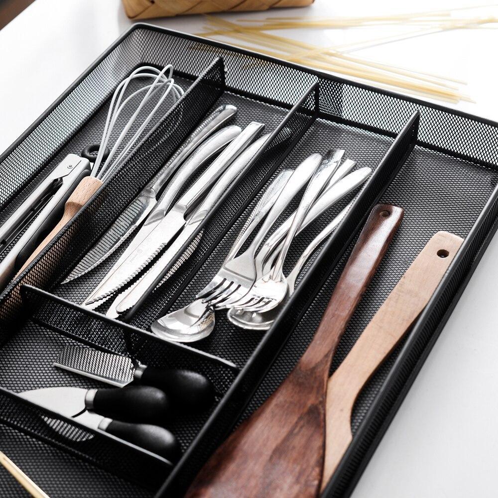 6-Compartments Kitchen Cutlery Serving Tray Storage Basket Holder for Kitchen Drawers Various Sizes - Nordic Side - Basket, Compartments, Cutlery, Drawers, for, Holder, Kitchen, Knives, Servi