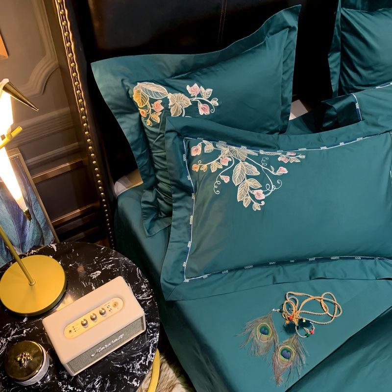 Green Luxury Peacock Duvet Set