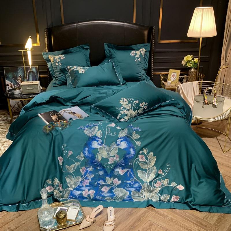 Green Luxury Peacock Duvet Set