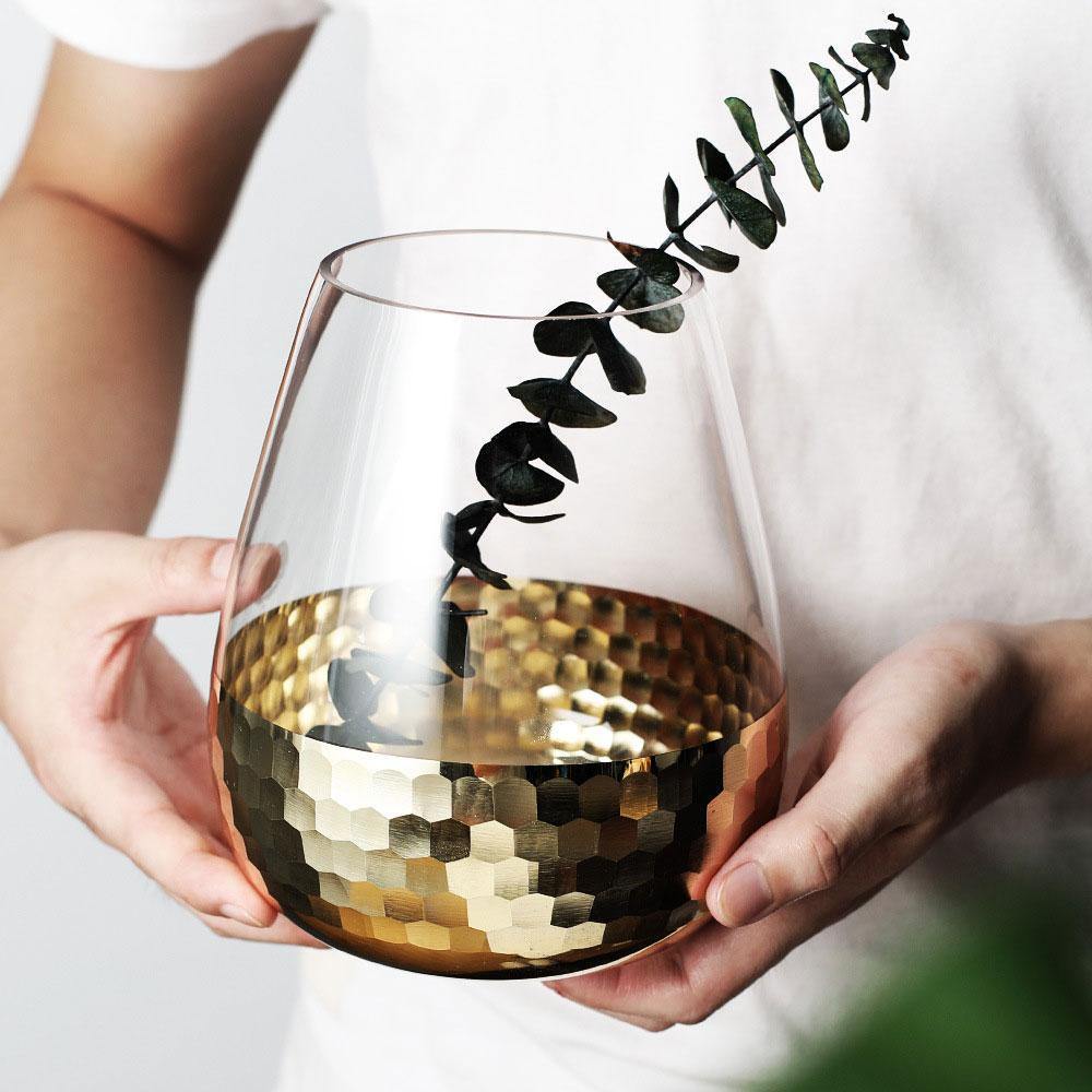 Gold Hexagon Plating Glass Cup - Nordic Side - 