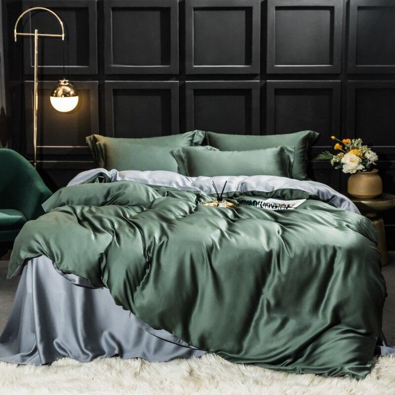 Karia Tencel Silky Soft 2 Color Duvet Cover Set - Nordic Side - Bedding, Color, Karia, Set, Silky, Soft, Tencel