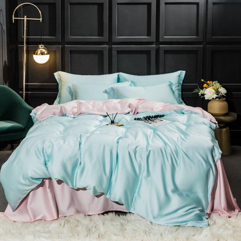 Karia Tencel Silky Soft 2 Color Duvet Cover Set - Nordic Side - Bedding, Color, Karia, Set, Silky, Soft, Tencel