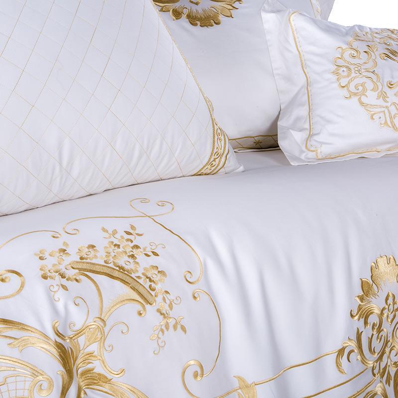 Ivy Gold Forest Duvet Cover Set (Egyptian Cotton) - Nordic Side - Bed, Bedding, Bedroom, Duvet