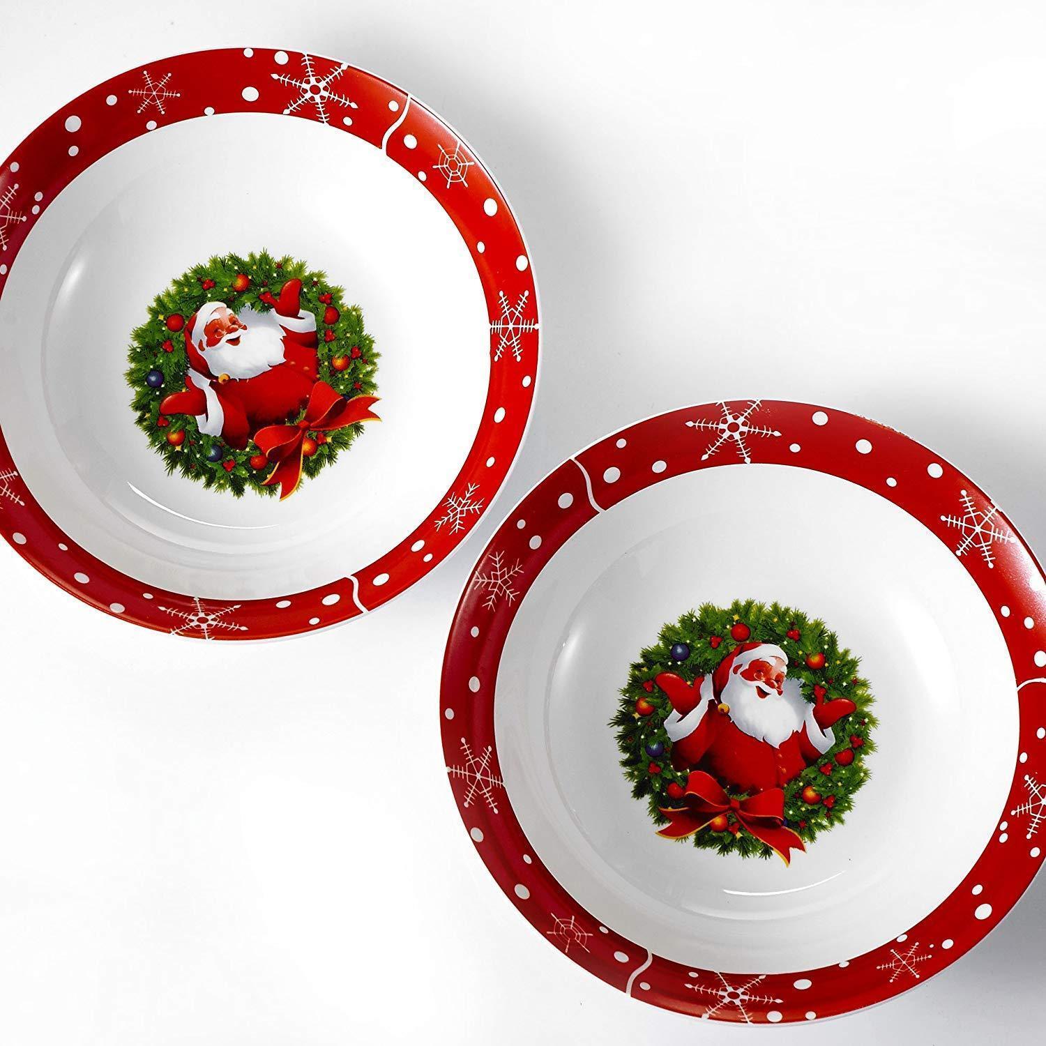 Christmas Style 2-Piece Porcelain 1125 ML Bowl Set - Nordic Side - 1125, Bowl, Ceramic, Cereal, Christmas, for, Large, ML, Piece, Porcelain, Salad, Set, Soup, Style, VEWEET