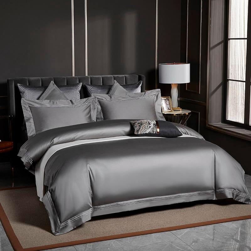 Elegant Gray Egyptian Duvet Set