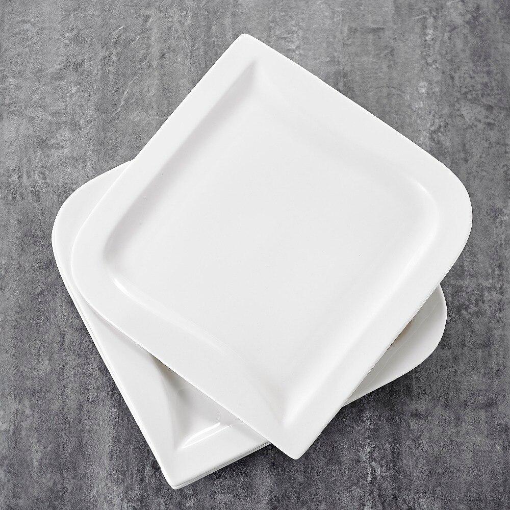 Joesfa 6-Piece Series  Ivory White Porcelain China Dinner Plates (10.25") - Nordic Side - 1025, Ceramic, China, Cream, Dinner, Ivory, Joesfa, MALACASA, Piece, Plates, Porcelain, Series, White