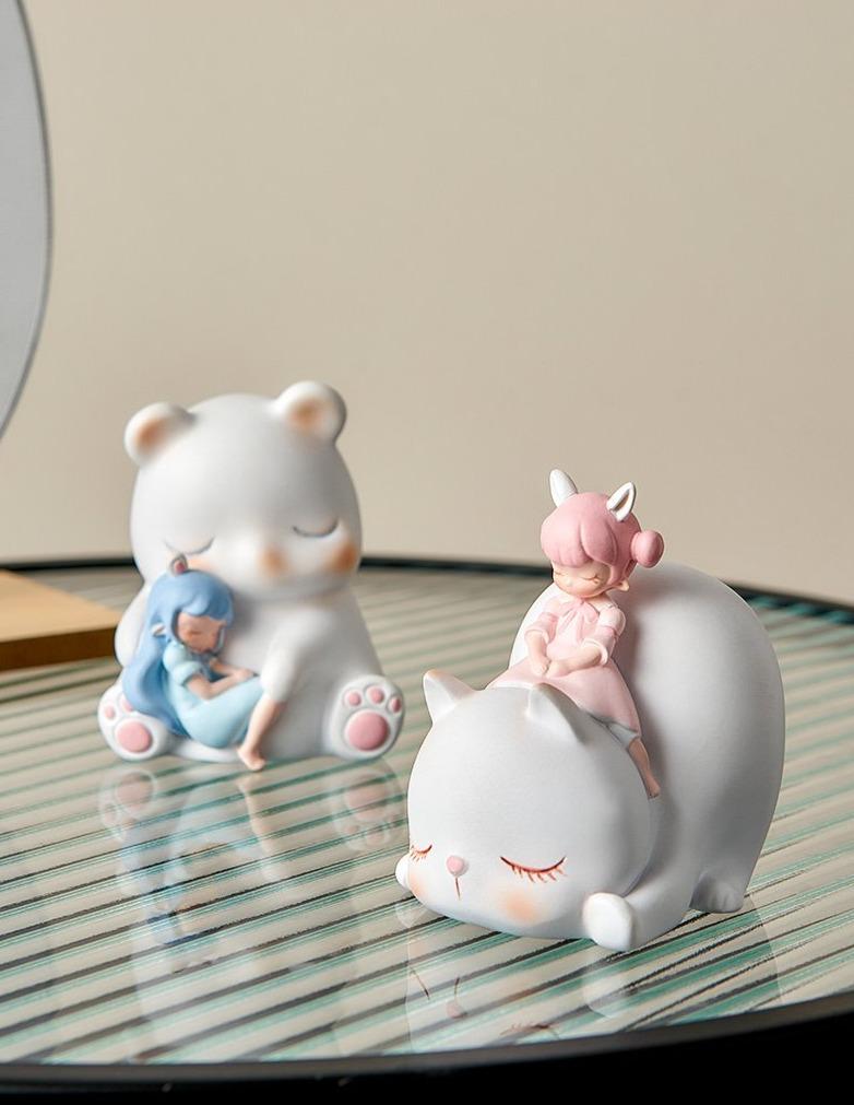 Cute Dreamy Animal Girl Decor Figurines