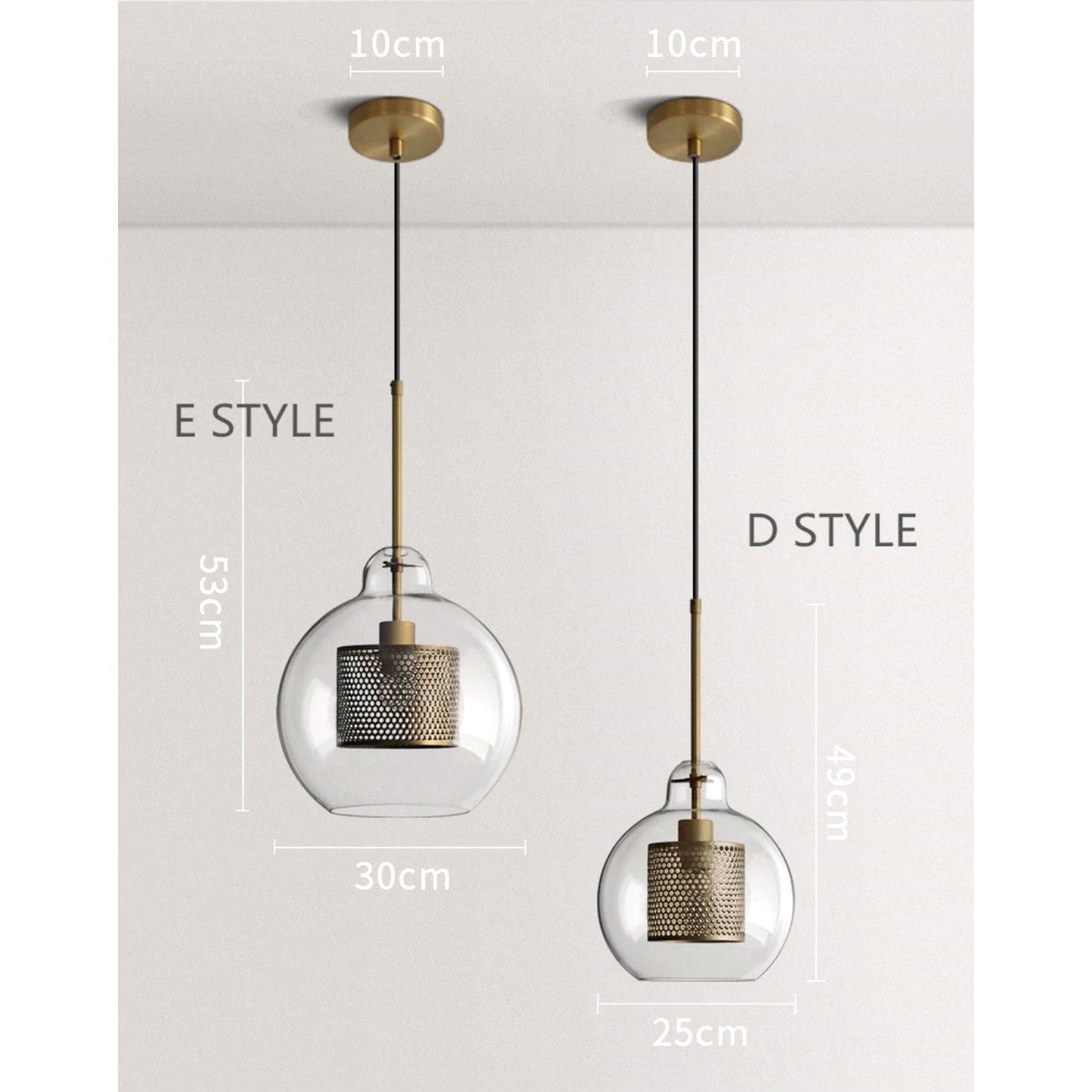 Inner Metal Transparent Pendant Light - Nordic Side - 