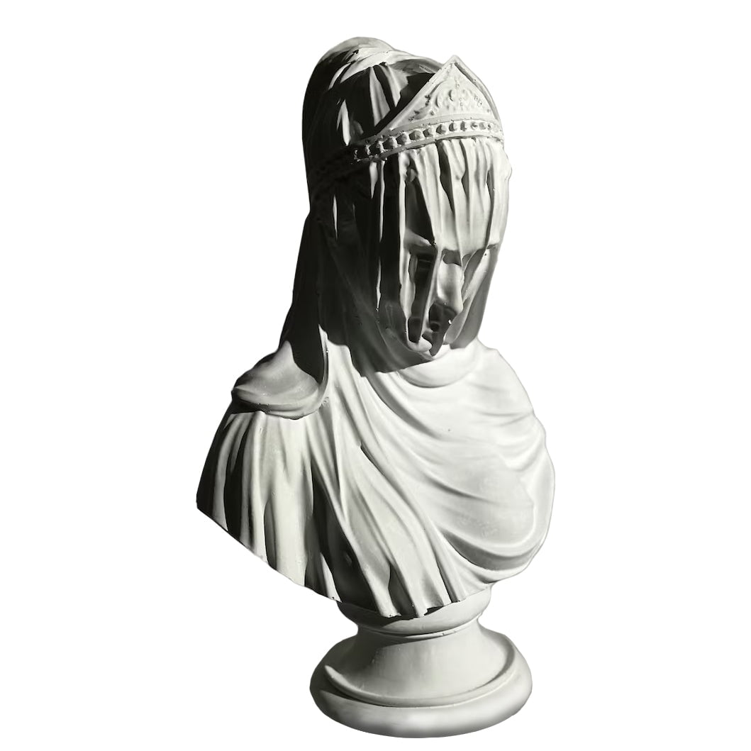 Veiled Lady in White Sculpture