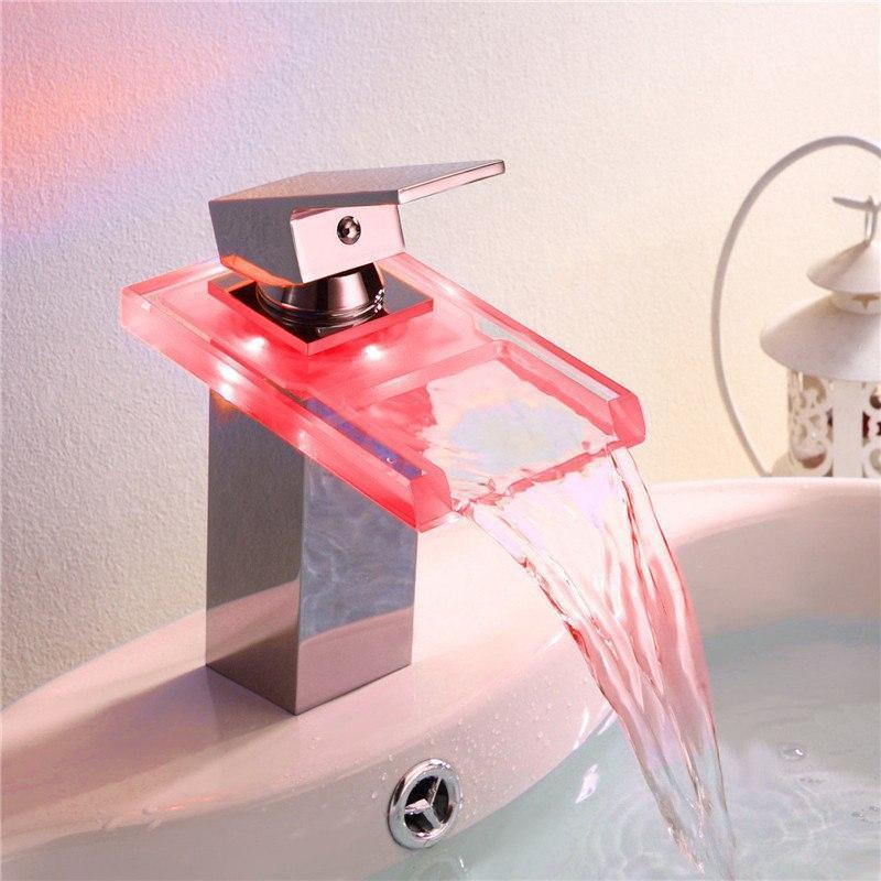 LED Temperature Color Changing Faucet - Nordic Side - 12-12, bathroom, bathroom-collection, bathroom-faucet, fab-faucets, faucet, feed-cl0-over-80-dollars, kitchen, kitchen-faucet, LED, moder