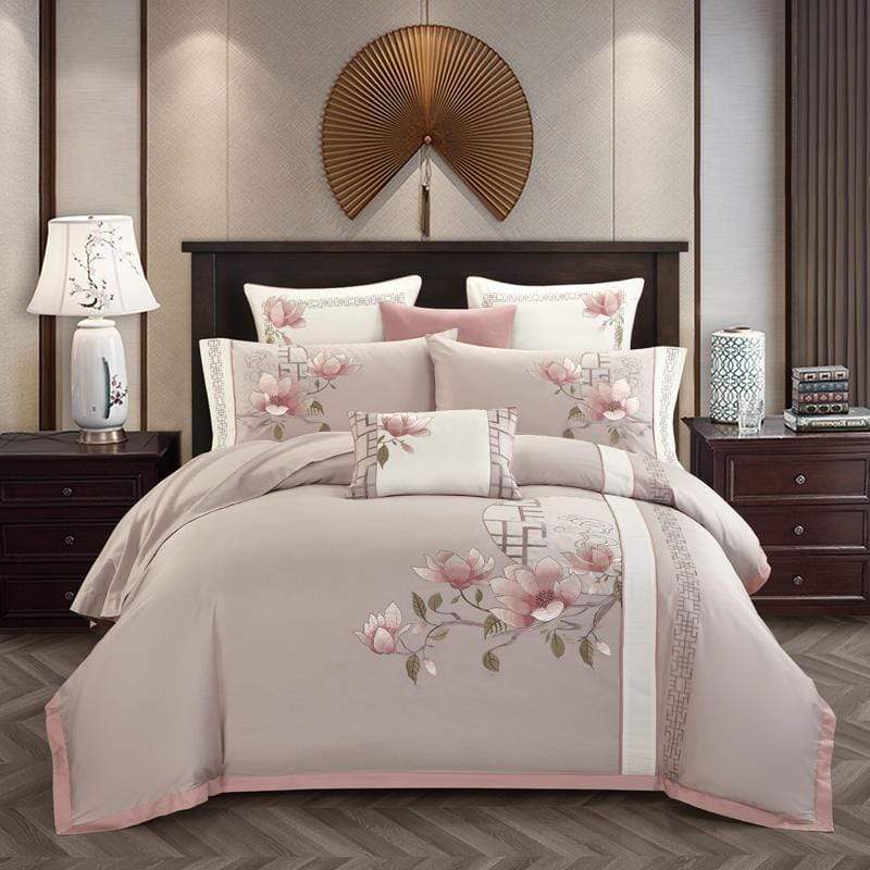 Sakura Flush Duvet Cover Set - Nordic Side - bed, bedding