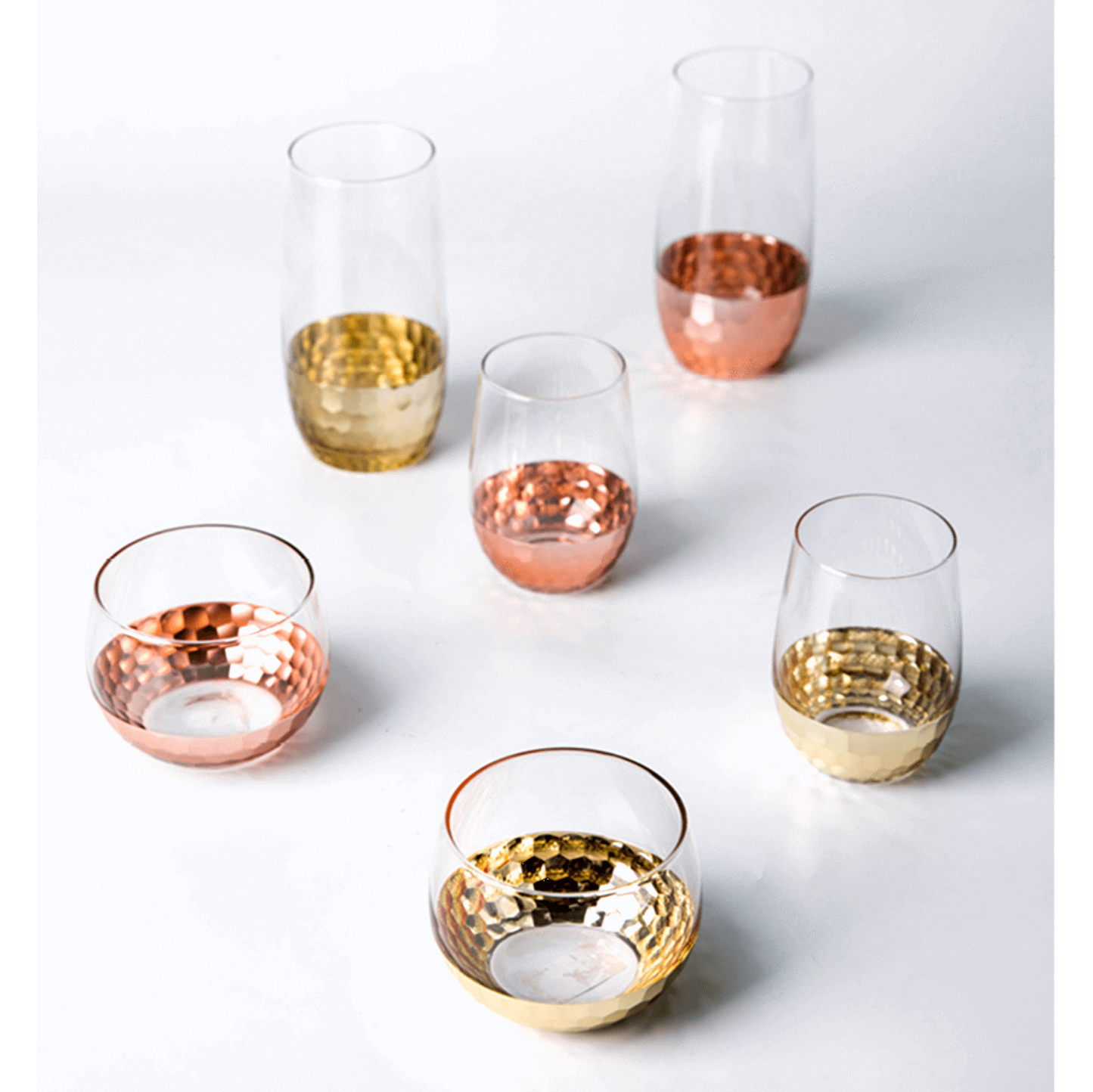 Gold Hexagon Plating Glass Cup - Nordic Side - 