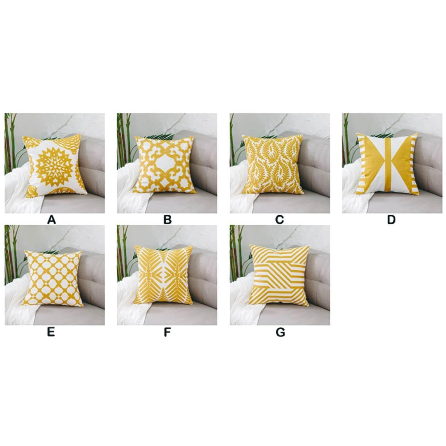 Yellow Classic Embroidery Cushions - Nordic Side - 