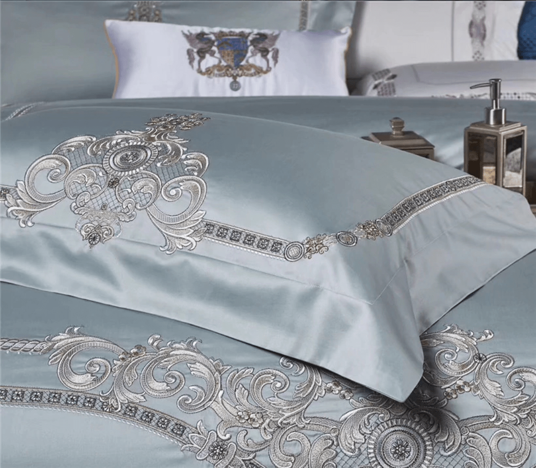 Buckingham Billet Duvet Cover Set (Egyptian Cotton) - Nordic Side - bed, Bedding, bedroom, duvet