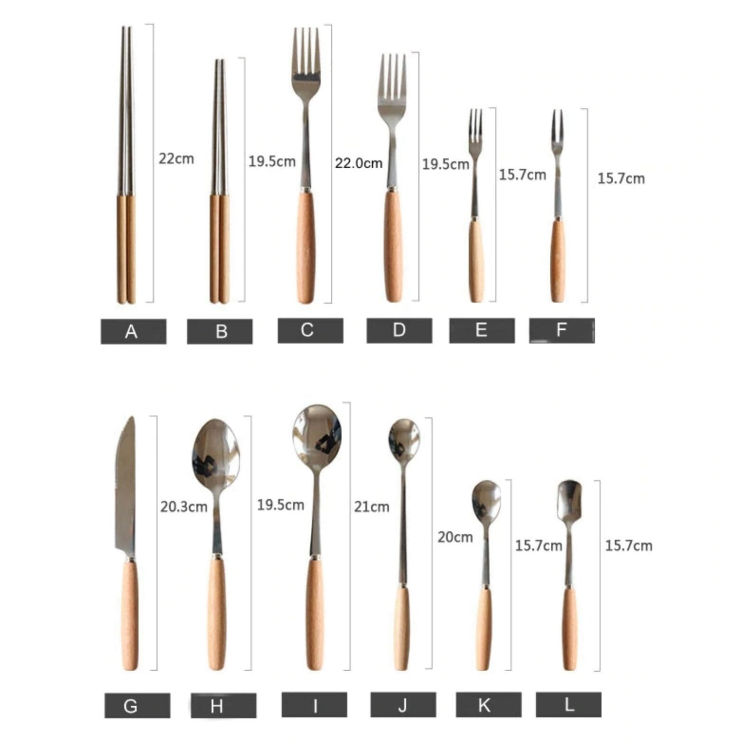 Steel & Wood Cutlery - Nordic Side - 