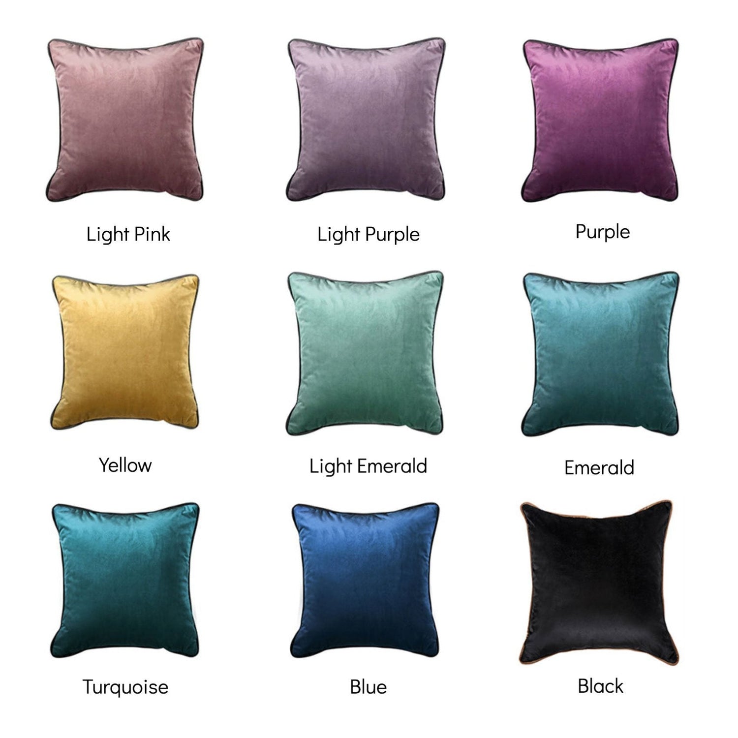 Strong Piped Velvet Cushion Cover - Nordic Side - 