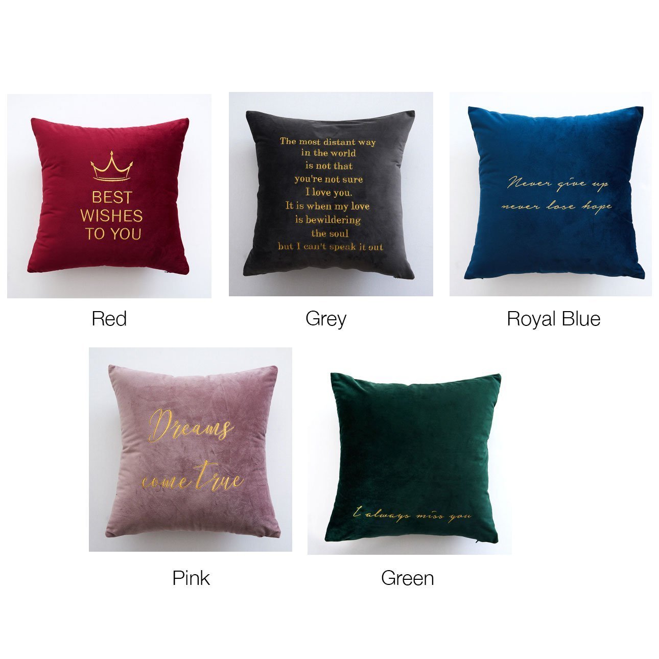 Velvet Cushions with Gold Letters - Nordic Side - 